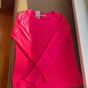 Bright Neon Pink Crew Neck Sweater